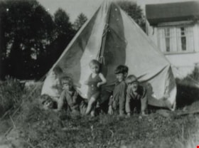 Children in a tent, 1927 (date of original), copied 1991 thumbnail