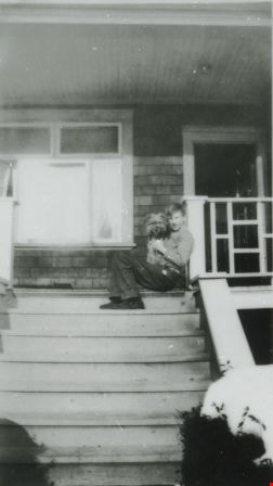 Lyle Le Grove and Dog, Feb. 1933 (date of original), copied 1991 thumbnail