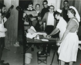 Simon Fraser University President donating blood, [between 1964 and 1968] (date of original), copied 1991 thumbnail