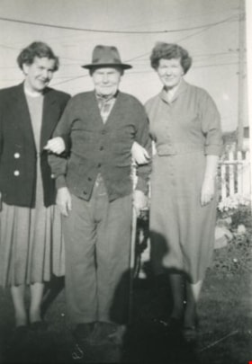 E.W. Nicholson with Flora and Margaret McCallum, 1958 thumbnail