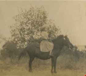 Kitty Hill riding a pony, [1905] thumbnail