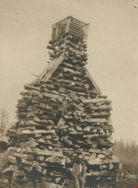 Wood stacked for a bonfire, 1897 thumbnail