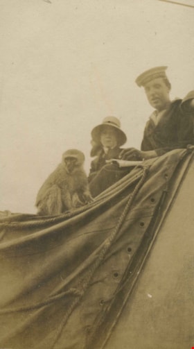 Monkey aboard a ship, 1913 thumbnail