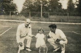 Francis, Bob and Robert on the tennis court, 1928 thumbnail