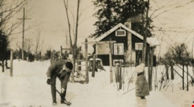 Bob Peers shovelling snow, [1929] thumbnail
