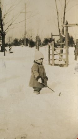 Robert playing in the snow, [1929] thumbnail