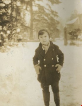 Robert Peers standing in the snow, [1932] thumbnail