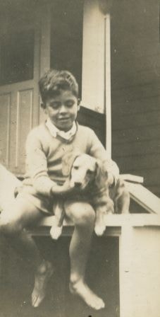 Robert Peers with a dog, [1932] thumbnail