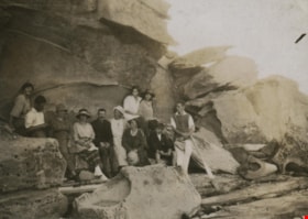 Group sitting on rocks, 1921 thumbnail