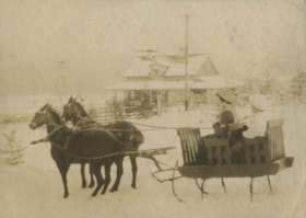 Horse team pulling a sleigh, [1908] thumbnail