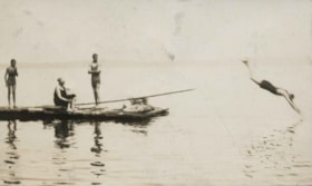 Man diving into water at Yellow Point, [1922] thumbnail