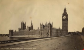 Houses of Parliament from Westminster Bridge in England, [1880] thumbnail