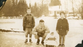 Peers family skating on Deer Lake, 1935 thumbnail