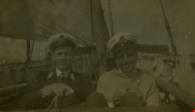 Mike Peers and friend sailing, [1915] thumbnail