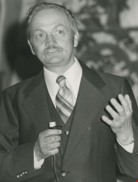 Russell E. Hicks giving a speech, March 1979 thumbnail