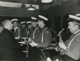 Governor General meeting the Burnaby Fire Department band, November 19, 1971 thumbnail