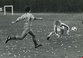 Goalie failing to make the save, [between 1979 and 1981] thumbnail