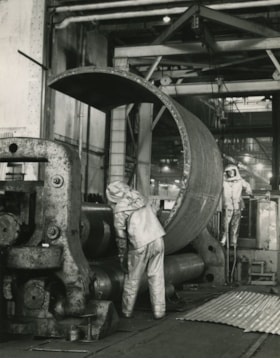 Working at the Dominion Bridge Co.'s Burnaby plant, April 1966, published April 18, 1966 thumbnail