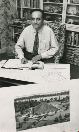 Don Speigel with an architectural drawing, February 1968, published February 6, 1968 thumbnail