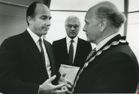 Shah Karim al-Hussayni, The Aga Khan IV and Mayor Lewarne	, July 1982 thumbnail