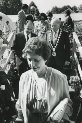 June Lewarne with her husband and the Aga Khan IV, July 1982 thumbnail