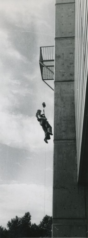 Repelling down a building, 1980 thumbnail