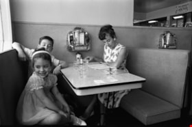 Johnston family at a Burnaby Cafe, 1964 thumbnail