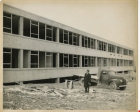 Reeve MacSorley at the new Municipal Hall site, [1955] thumbnail
