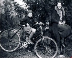 Martin children with a bicycle, [between 1933 and 1940] (date of original), copied 2011 thumbnail