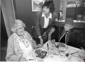 Jane Laporte with Ethel Colbeck and another senior, November 12, 1995 thumbnail