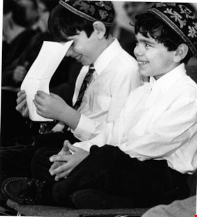 Two boys at a religious service, December 17, 1995 thumbnail