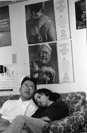 A couple sitting on a couch, February 11, 1996 thumbnail