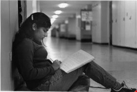 Student in a school hallway, March 31, 1996 thumbnail