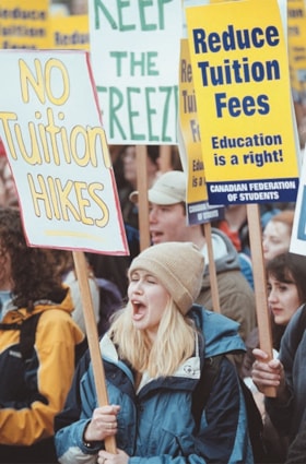 Simon Fraser University tuition fees rally, [2002] thumbnail