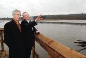 Mayor Derek Corrigan and Stéphane Dion at Burnaby Lake, [2005] thumbnail