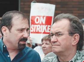 Ken Georgetti and Buzz Hargrove at TransLink rally, [2001] thumbnail