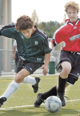 South Burnaby Metro Club U16 Bronze soccer game, [2002] thumbnail