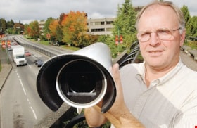 Bob Baillie with City of Burnaby traffic camera, [2002] thumbnail