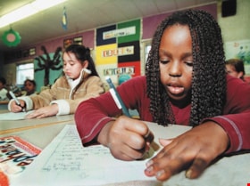 Grade four students writing letters, [2001] thumbnail