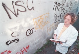 Dawn Samson with graffiti, [2000] thumbnail