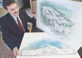 Greg Frank with Taylor Park Elementary School drawings, [2000] thumbnail