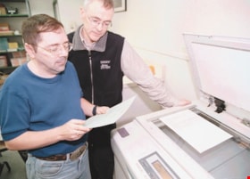 Larry Carlberg and Jack Styan at the Expressway Printing Co-Op, [2001] thumbnail