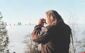 Photographer on foggy Burnaby Mountain, [1999] thumbnail