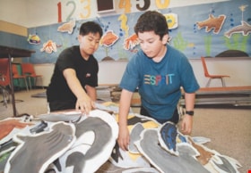 Students with painted sea creatures, [1999] thumbnail