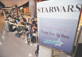 Star Wars advance ticket line at Metrotown, [1999] thumbnail