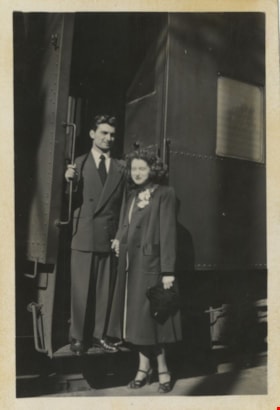 John and Lillian at the train station, October 18, 1948 thumbnail
