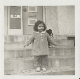 Sherrie with Tippy the dog, 1957 thumbnail