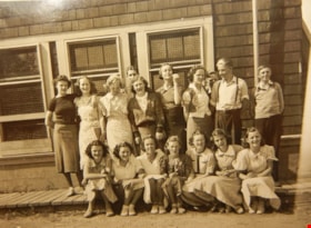 Elsie Brown-John (bottom, far right) with her class at Kitchener Street School, [1936]. Item no. 549-001. thumbnail