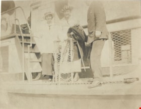Charlotte Vidal and unidentified others on the S.S. New Delta, [between 1915 and 1934] thumbnail