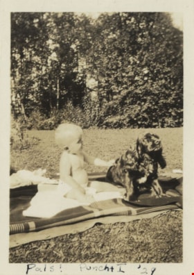 Kathleen with Punch the dog, September 1929 thumbnail